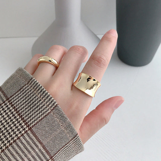 Big Wide Finger Ring Jewelries New Cool Large Geometric